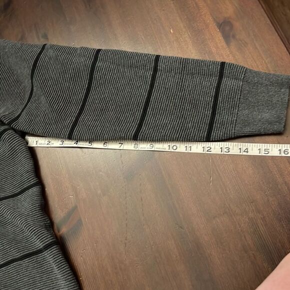 Goodthreads Gray Stripe 100% Cotton Crewneck Sweater Men’s Medium - Picture 9 of 9
